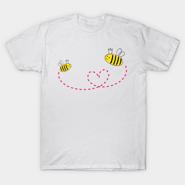 Cute Honey bees design T-Shirt by Sticker deck